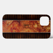 Burl Wood Look Mit Monogramm iPad Air Hüllen (Rückseite (Horizontal))