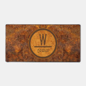 Burl Wood Monogram Design Schreibtischunterlage (Vorderseite)