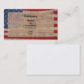 Burlap American Flag Visitenkarte (Vorne/Hinten)