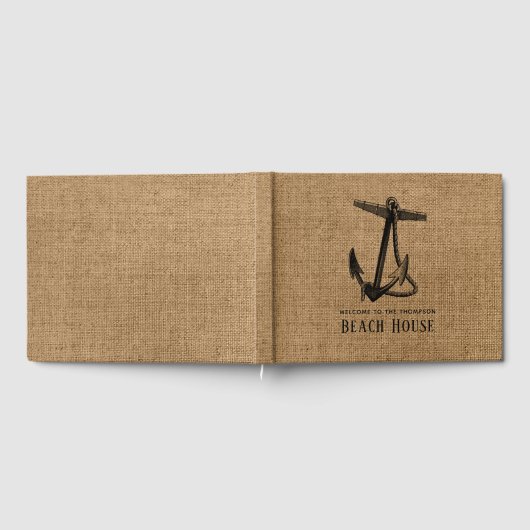 Burlap Anchor Beach House Gästebuch (Voll)