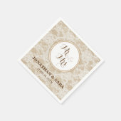 Burlap and Lace, Mr. & Mrs. Personalisiert Wedding Serviette (Ecke)