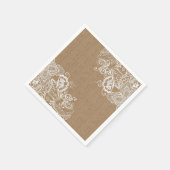 Burlap and Lace Shabby Chic Paper Napkin Serviette (Ecke)