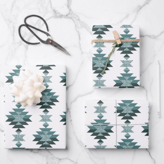 Burlap Aztec Pattern Geschenk Geschenkpapier Set (Vorderseite)