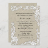 Burlap Baby Christening Einladung (Vorne/Hinten)