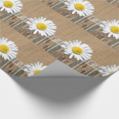 Burlap Barnwood Lace und Daisey Geschenkpapier (Ecke)