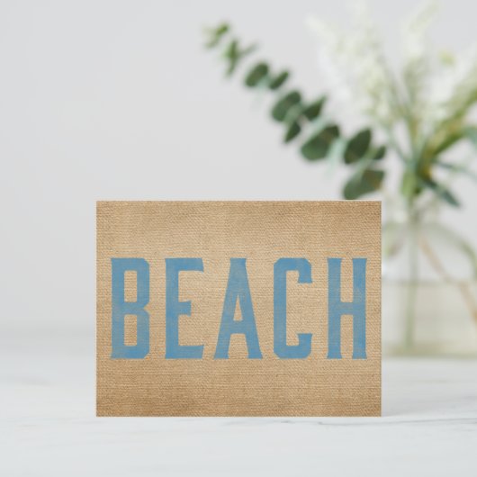 Burlap Beach Postkarte (Stehend Vorderseite)
