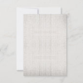 BURLAP BEACH WEDD RSVP CARDS KARTE (Rückseite)