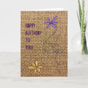 Burlap Birthday Karte