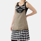Burlap Black Buffalo Karo Personalisiert Schürze (InSitu)