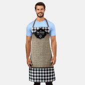 Burlap Black Buffalo Karo Personalisiert Schürze (Getragen)