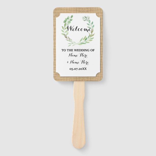 Burlap-Blätter Wreath-Hochzeit im Herbst-Programml Fächer (Vorderseite)