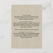 Burlap Blue Floral Mason Jar Sicherheitsmaßnahmen Begleitkarte (Rückseite)