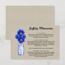 Burlap Blue Floral Mason Jar Sicherheitsmaßnahmen