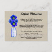 Burlap Blue Floral Mason Jar Sicherheitsmaßnahmen Begleitkarte (Vorderseite)