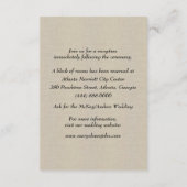 Burlap Blue Floral Mason Jars Wedding Details Begleitkarte (Rückseite)