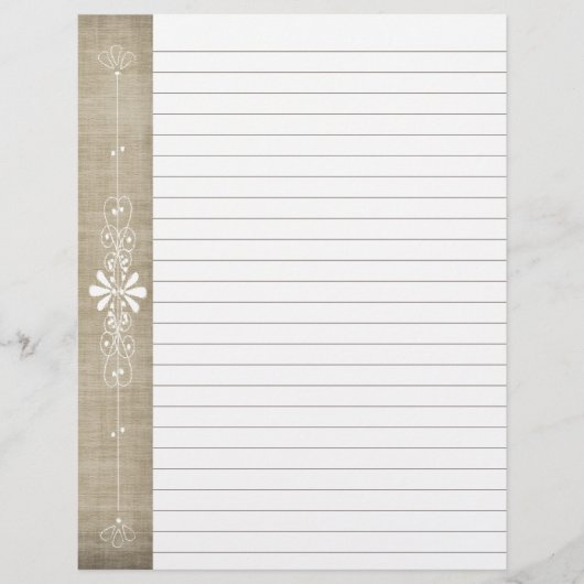 Burlap Board Border Brown | Weiße Seiten (Vorderseite)