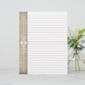 Burlap Board Border Brown | Weiße Seiten (Stehend Vorderseite)