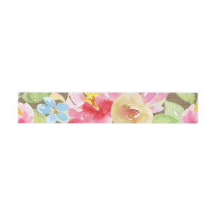 Burlap & Boho Artistic Watercolor Floral Overlay Einladungsbanderole