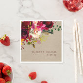 Burlap Burgundy Hochzeitsnapkins Rustic Serviette (Beispiel)