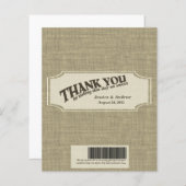 Burlap Candy Bar Wrapper Favor (Vorne/Hinten)