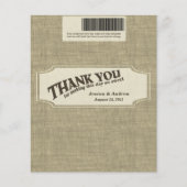 Burlap Candy Bar Wrapper Favor (Vorderseite)