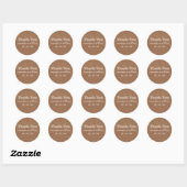 Burlap Chalk Rustic Wedding Vielen Dank Runder Aufkleber (Blatt)