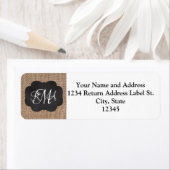 Burlap Chalkboard Look Triple Mit Monogramm Script (Insitu)