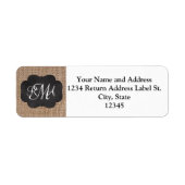 Burlap Chalkboard Look Triple Mit Monogramm Script (Vorne)