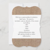 Burlap Chalkboard Look Triple Mit Monogramm Skript Einladung (Rückseite)