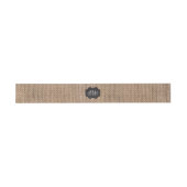 Burlap Chalkboard Look Triple Mit Monogramm Skript Einladungsbanderole (Flach)