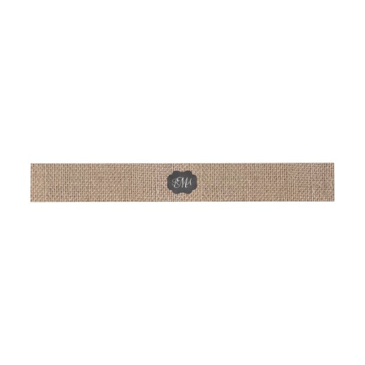 Burlap Chalkboard Look Triple Mit Monogramm Skript Einladungsbanderole (Flach)