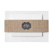 Burlap Chalkboard Look Triple Mit Monogramm Skript Einladungsbanderole (Vorderseite Beispiel)