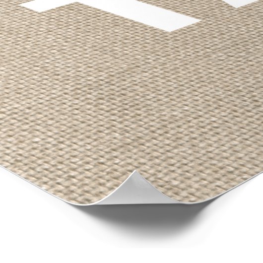 Burlap Champagne Party Poster (Ecke)