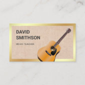Burlap Classy Gitarre Musiklehrer Gitarrist Visitenkarte (Vorderseite)