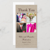 Burlap Collage Vielen Dank Fotokarte Dankeskarte (Vorne/Hinten)