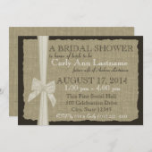 Burlap Country Brautparty Einladung (Vorne/Hinten)