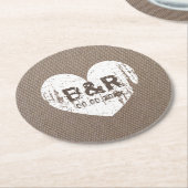 Burlap Country chic Monogramm Untersetzer für Hoch (Angewinkelt)