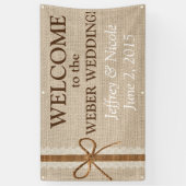 Burlap Country Rustic Custom Wedding Banner (Vertikal)