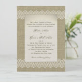 Burlap Country Wedding Einladung (Stehend Vorderseite)