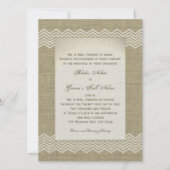 Burlap Country Wedding Einladung (Vorderseite)