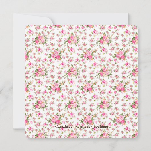 Burlap Cowgirl Baby Dusche Floral Calico Einladung (Rückseite)