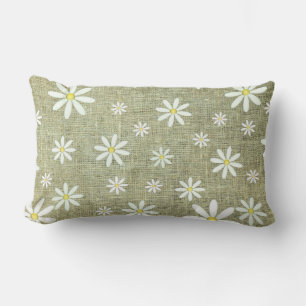 Burlap Daisy Lendenkissen