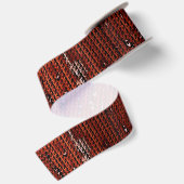 Burlap Distressed Burnt Orange Brown Muster Satinband (Rückseite)