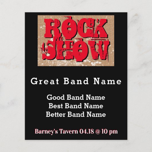 Burlap Distressed Personalisiert Rock Show Grunge Flyer (Vorne)