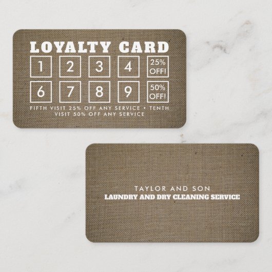 Burlap-Effekt - Treuekarte (Vorne/Hinten)