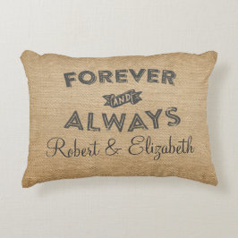Burlap Forever und immer WEdding Dekokissen