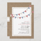 Burlap  Gemustert Bunting Probe Dinner Einladung (Vorne/Hinten)