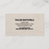 Burlap-Gewebe Textur Visitenkarte (Rückseite)