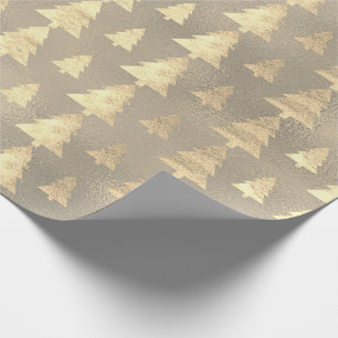 Burlap Gray Hütte Gold Grunge Weihnachtsbaum Geschenkpapier