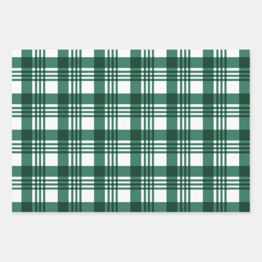 Burlap Green Kariert Geschenkpapier Set (Vorderseite)